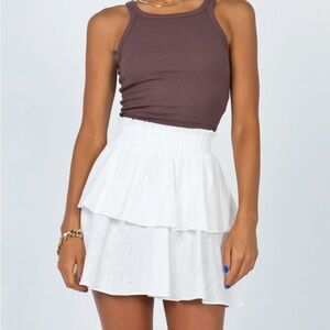 Princess Polly Cream Ruffled Skirt